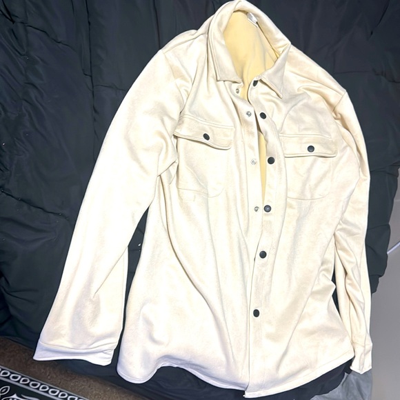 Other - Cream-colored shirt-jacket or "shacket" cardigan with snap buttons - BRAND NEW